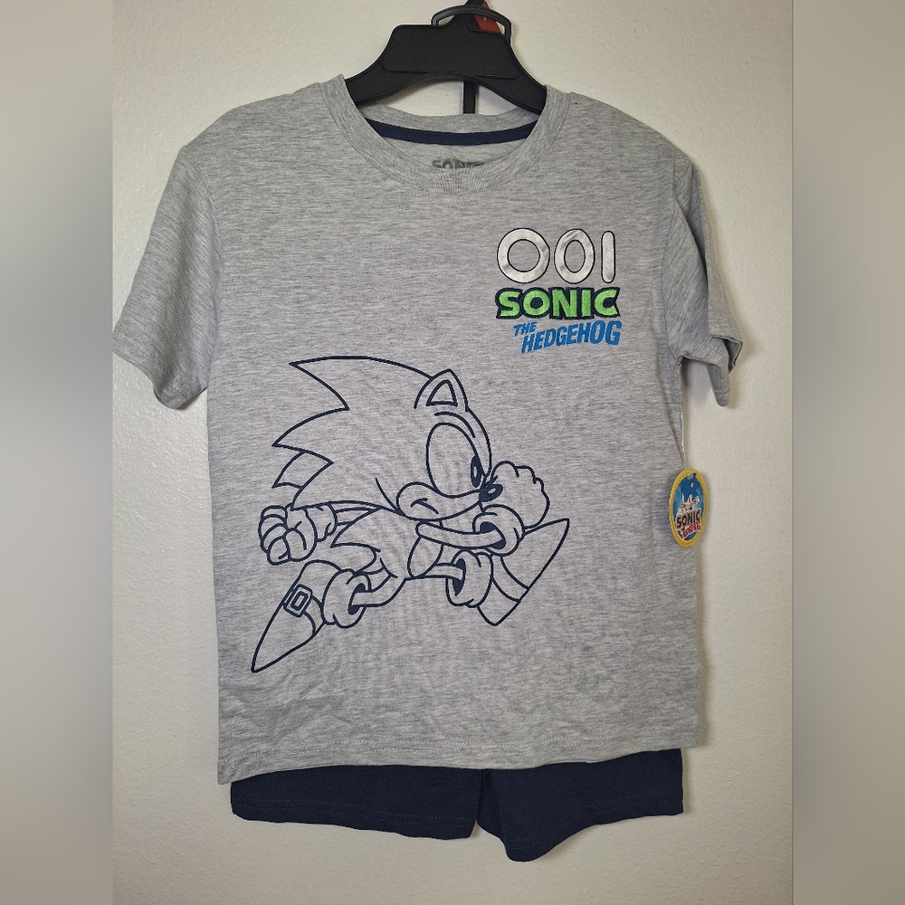 Sonic the Hedgehog Gray Short Sleeve Kids Tee Set